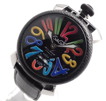ガガミラノ 腕時計コピーマニュアーレ48mm 手巻き スモールセコンド レザー ブラック メンズ 5015S