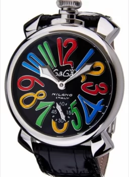 ガガミラノ コピー腕時計マニュアーレ40mm レザー ブラック ボーイズ 5020.2