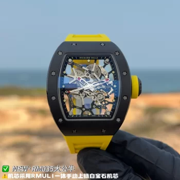 新品リシャールミル腕時計レプリカ RM035 ビッグブル イエローベルト