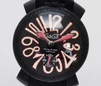 ガガミラノ腕時計コピー マニュアーレ48mm 手巻き スモールセコンド ラバー ブラック メンズ 5016.9