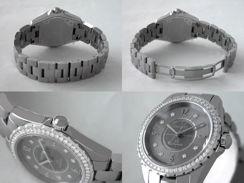 シャネル CHANEL時計 J12　クロマティック 38mm　12Pダイヤ　チタンセラミック グレー H32 スーパーコピー